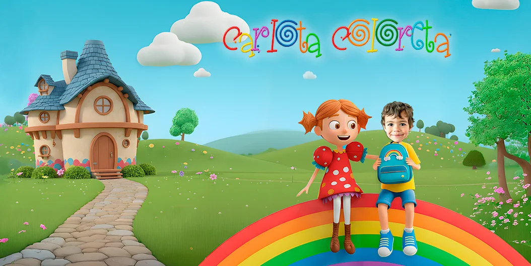 Carlota Coloreta restaura el arcoíris con pintura mágica: cuento personalizado para aprender colores